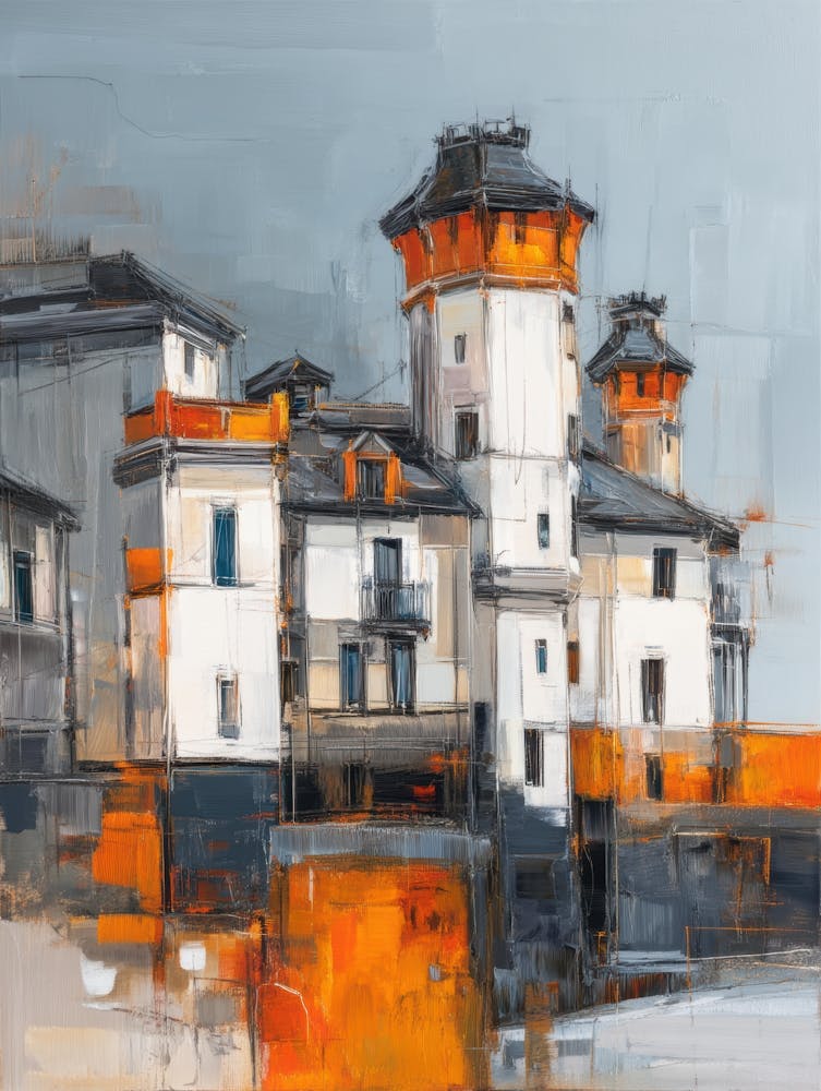 Orange And White Buildings