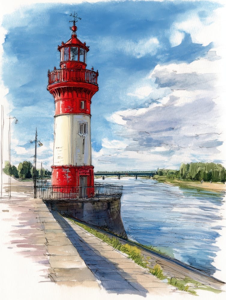 Lighthouse By The River