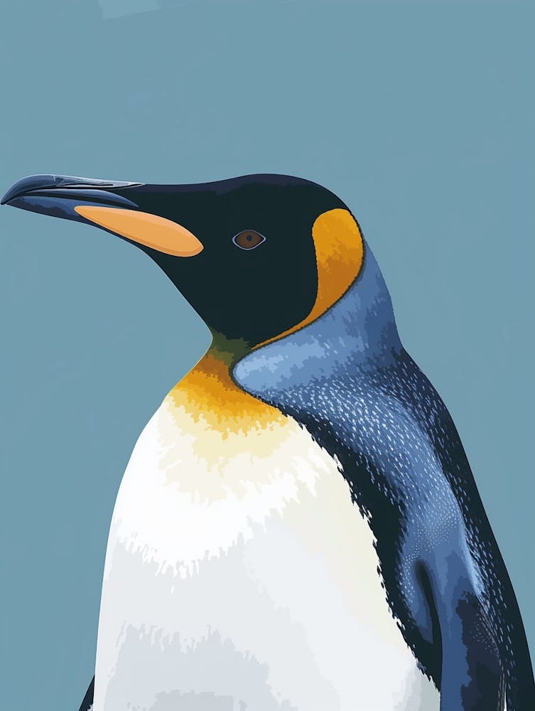 King Penguin Oamaru Blue Penguin Colony Minimalist Illustration 4