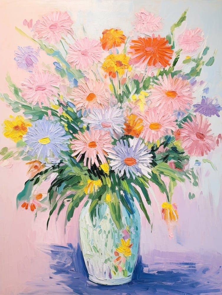 Flower Painting Fauvist Style Asters 3