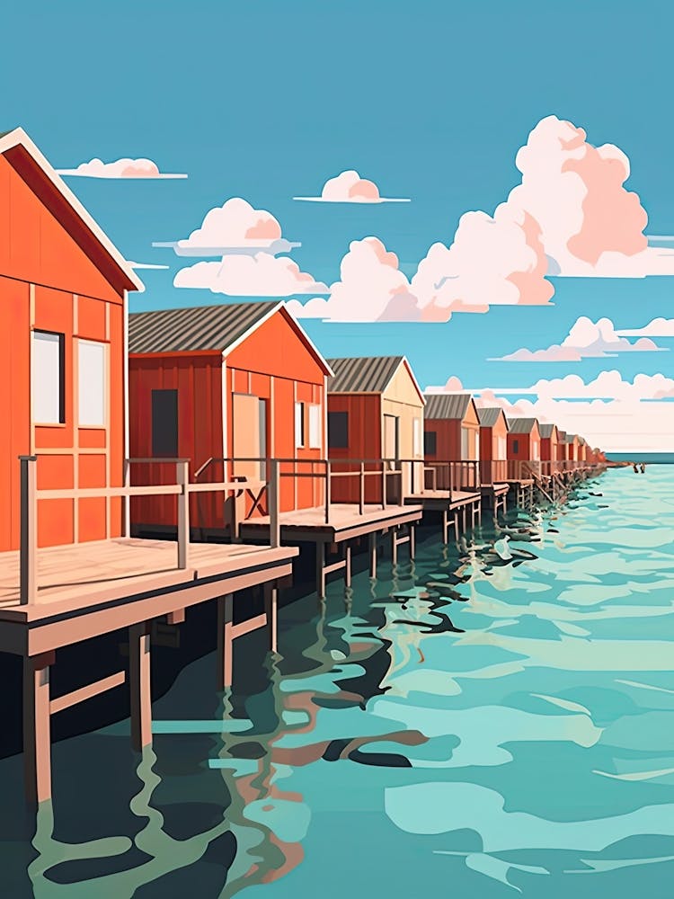 Maldives, Flat Illustration 4