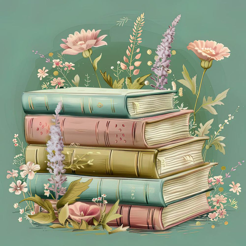 Wildflower Antique Books And Flowers 3