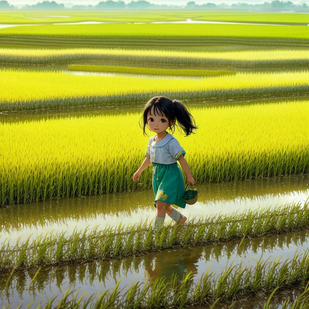 Girl In A Rice Field