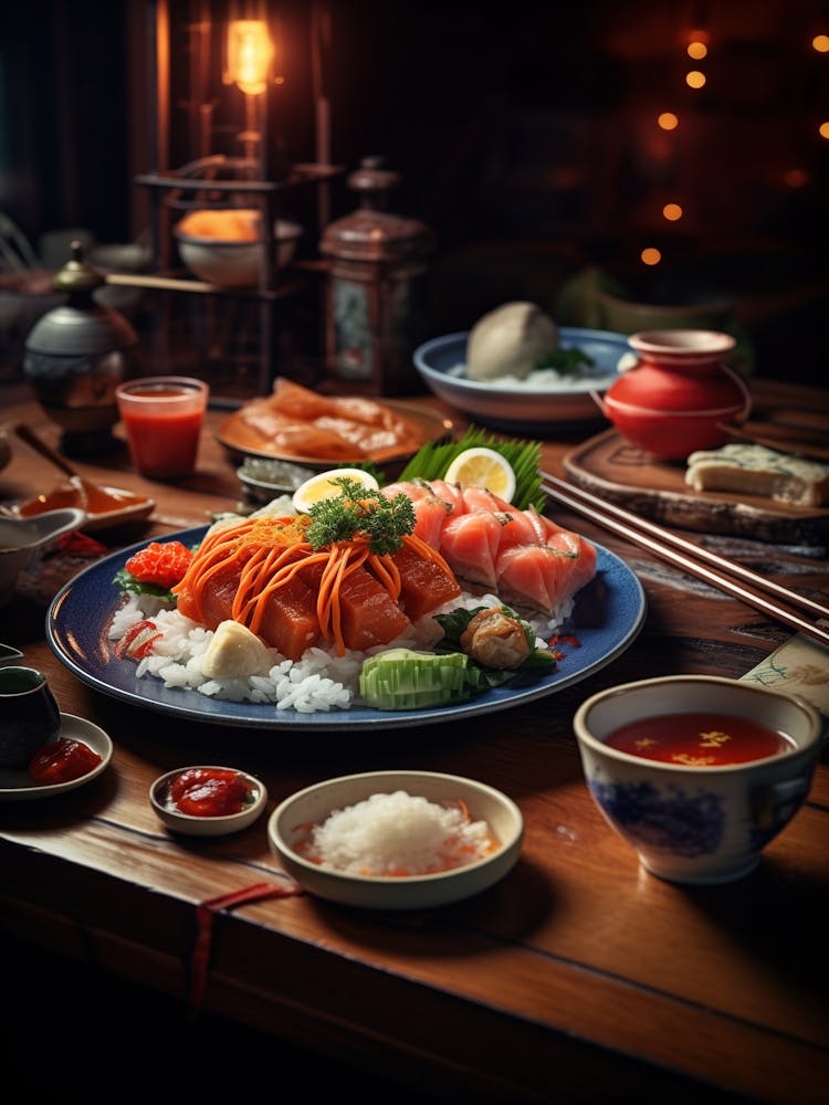 Asian Food On A Table