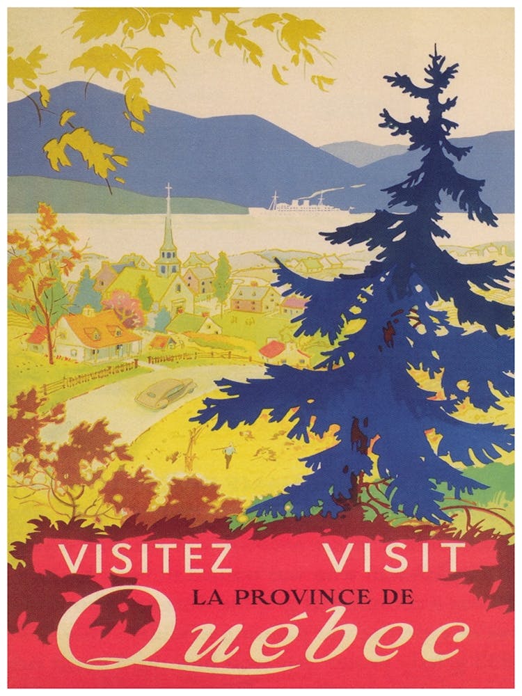 Québec Canada Affiche de Voyage Vintage