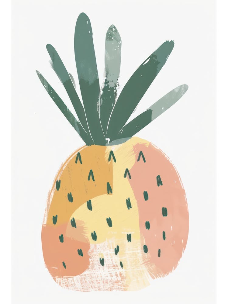 Pineapples Close Up Illustration 4