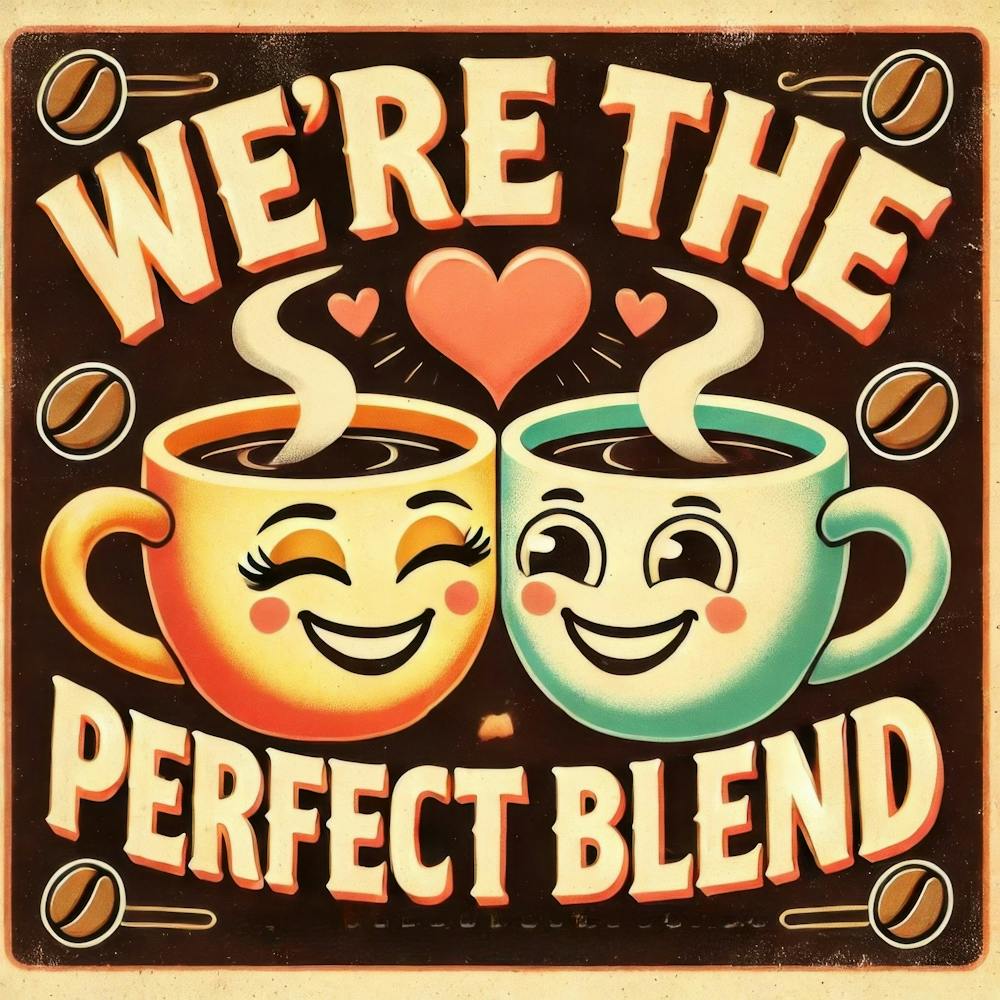 Perfect Blend Coffee. Kitschy Kitchen Art Series