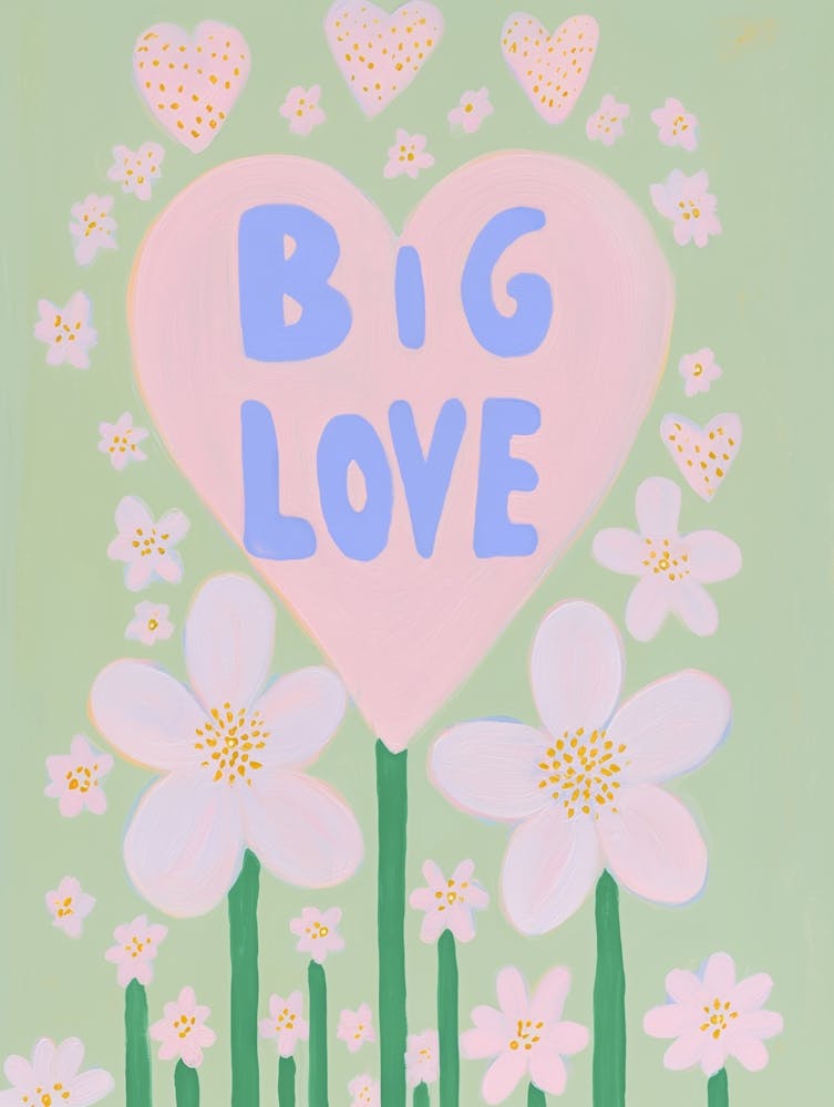 Big Love Botanik-blumen mit Pastel Herz