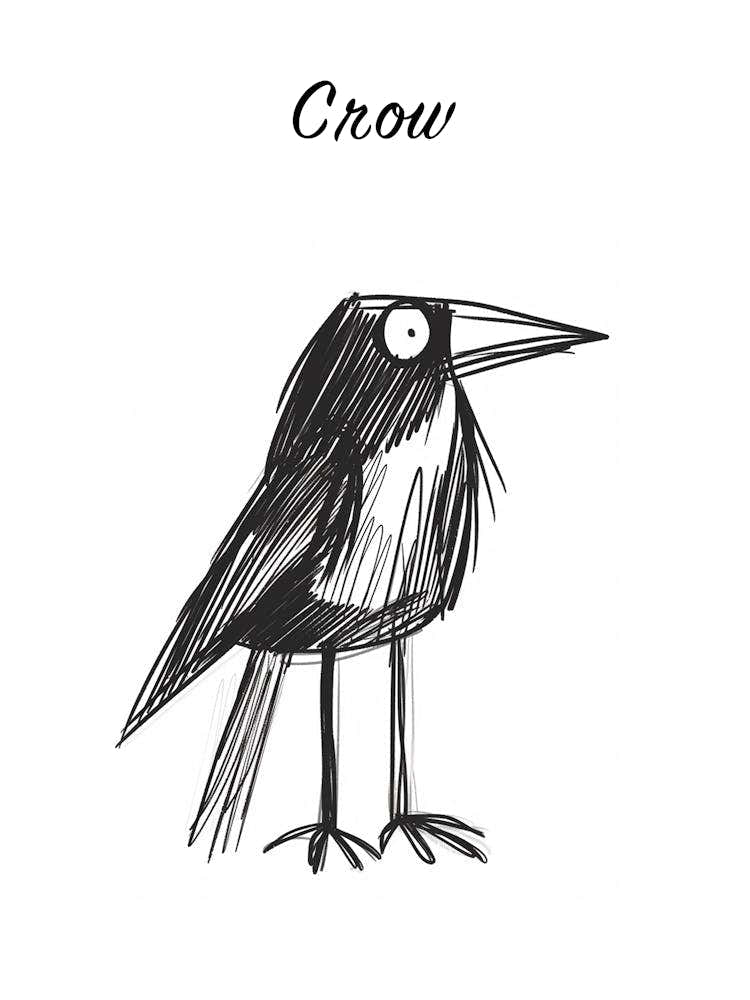 B&W Crow Poster