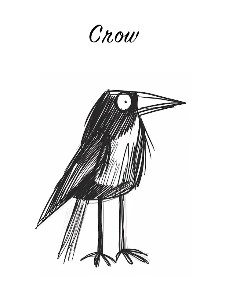 B&W Crow Poster