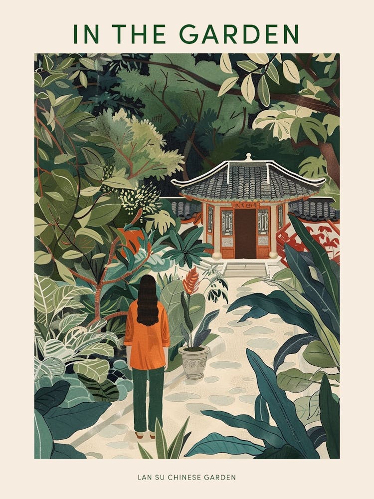 In The Garden Poster Lan Su Chinese Garden Usa 1
