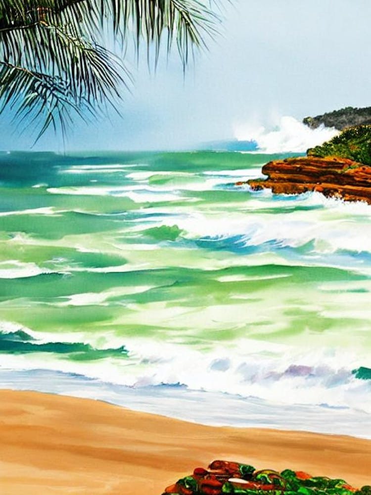 Avoca Beach, Australia Contemporary Illustration 1 