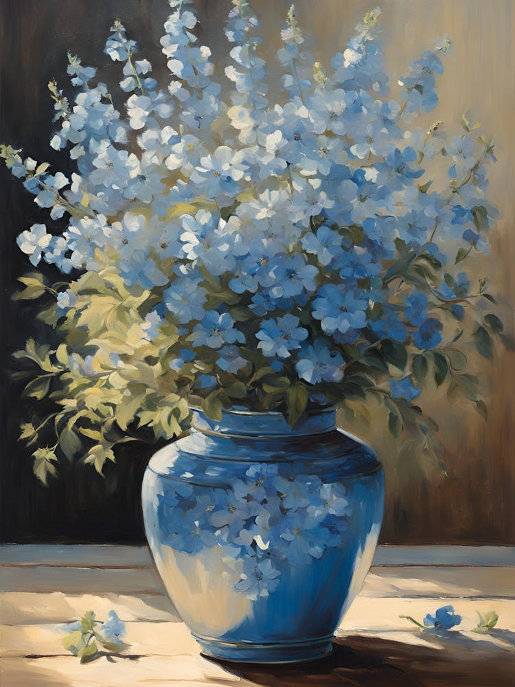 Blue Flowers In A Vase 1
