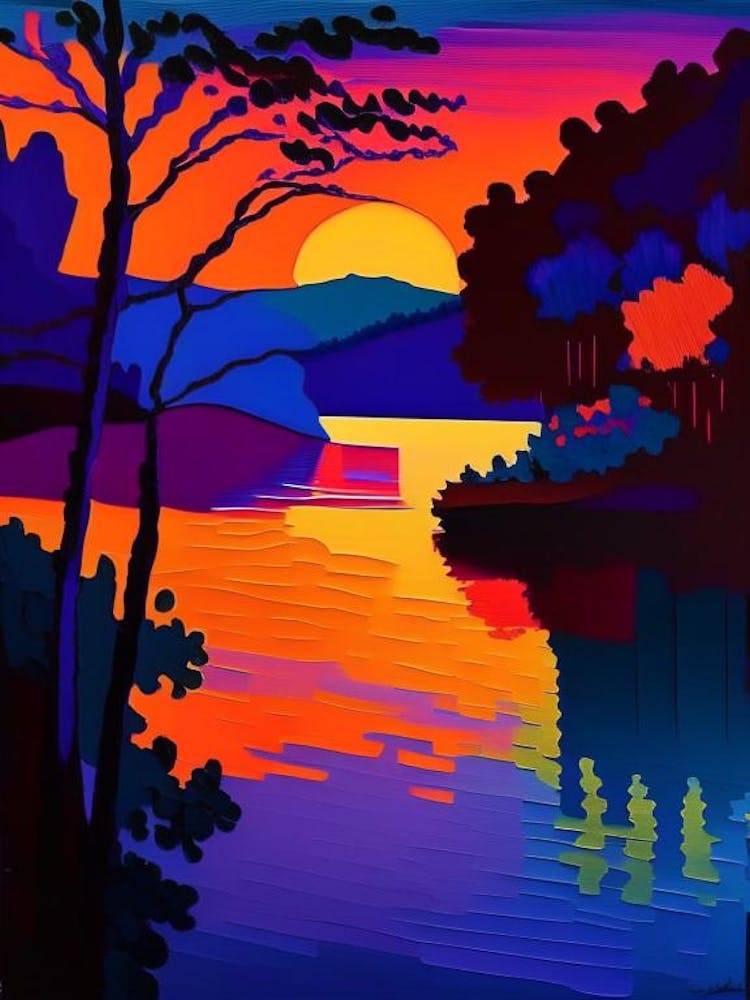 River Colourful Sunset