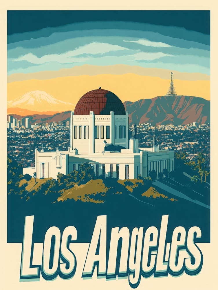 Aihrgdesign A Retro Travel Poster For Los Angeles Featuring T B831b45a D0d2 4a58 Ab23 7fc03818b63a 1