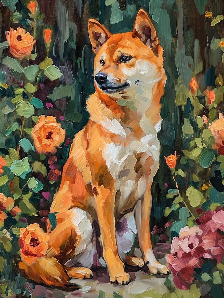 Shiba Inu Acrylic Painting 1