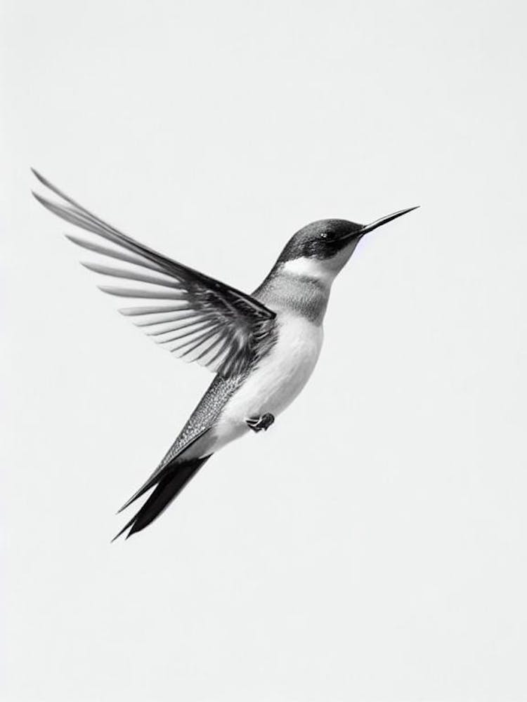 Swallow B&W Pencil Drawing 2 Bird