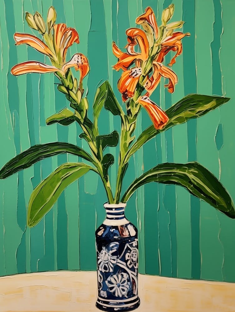 Blumen in einer Vase Stillleben Gemälde Kangaroo Paw 1