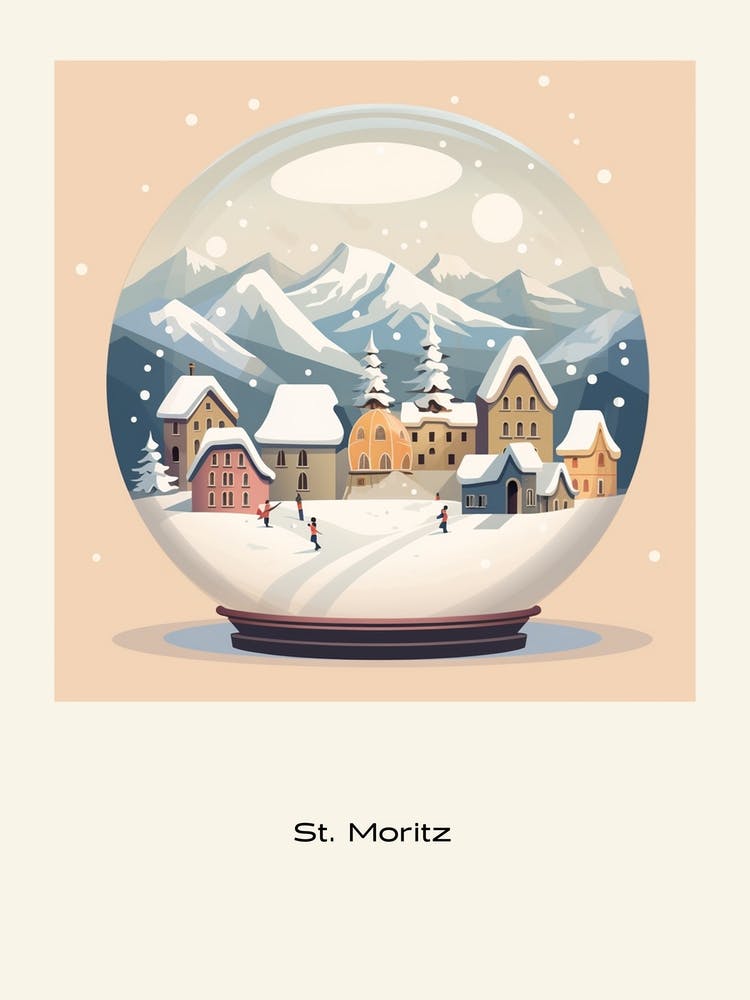 St Moritz Switzerland Snowglobe Poster