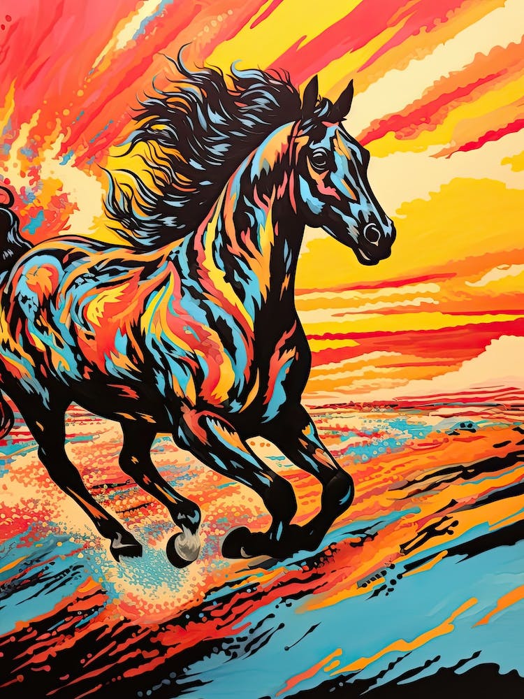 A Horse Painting In The Style Of Decalcomania 3