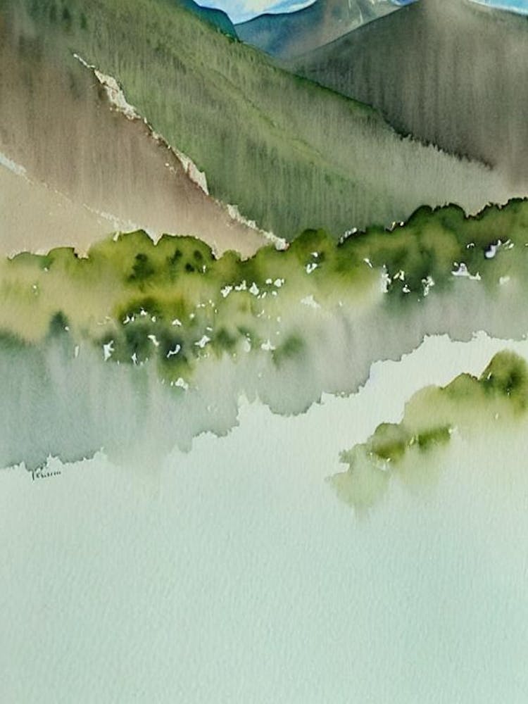 Teide National Park Spain Water Colour Poster