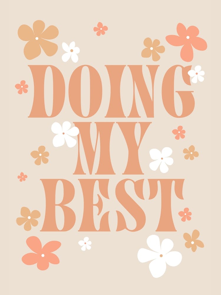 Doing My Best Retro Quote Inspirational 70s Wall
