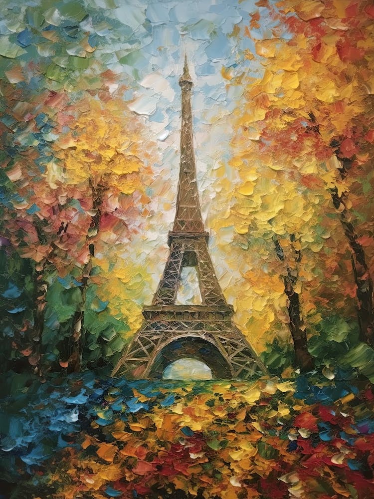 Eiffel Tower Paris France Monet Style 1