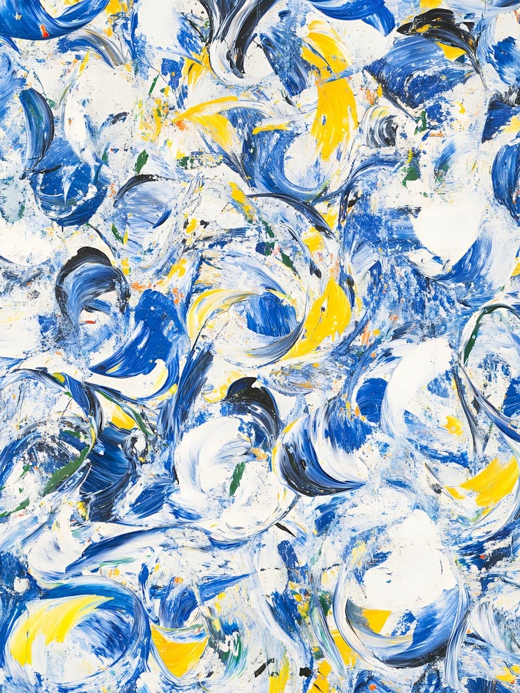 Abstract Blue And Yellow Painting