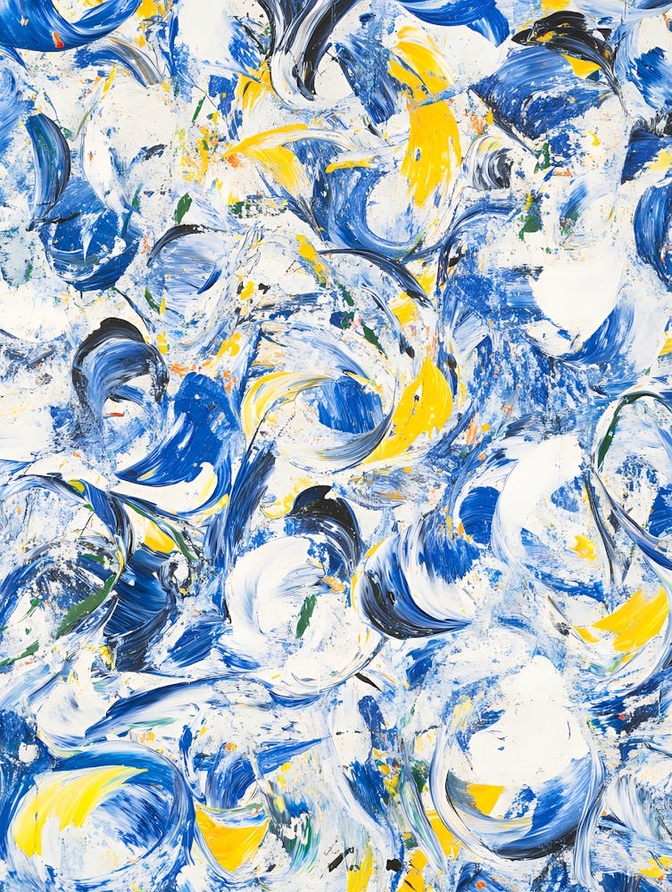 Abstract Blue And Yellow Painting