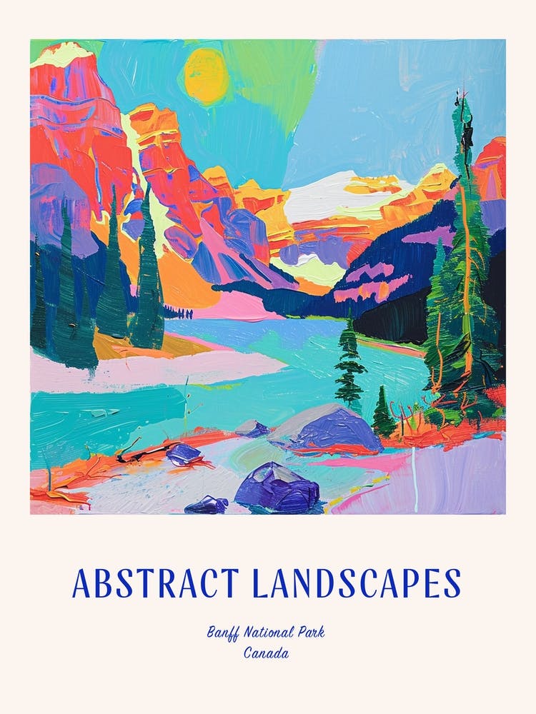 Colourful Abstract Banff National Park Canada 3 Poster Blue