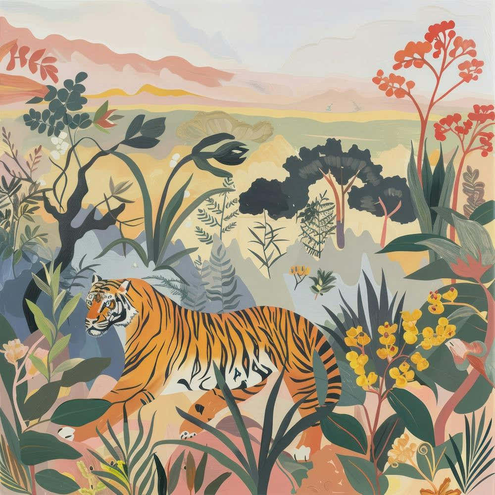 Tiger Pastel Illustration 3