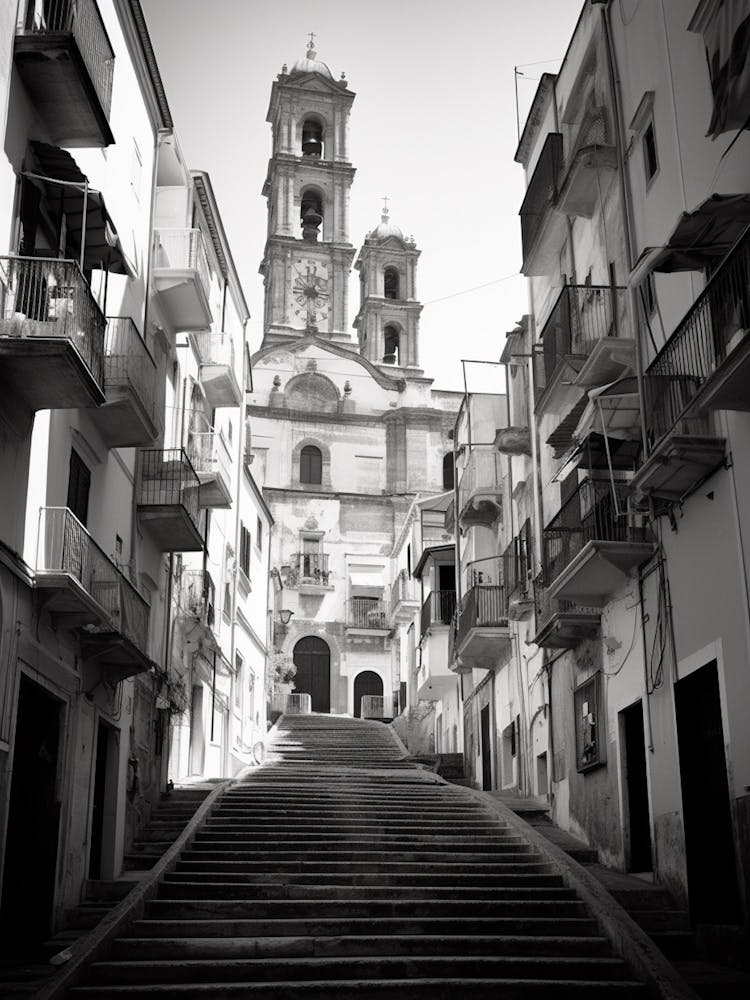 Amalfi, Italy, Black And White Photography 3