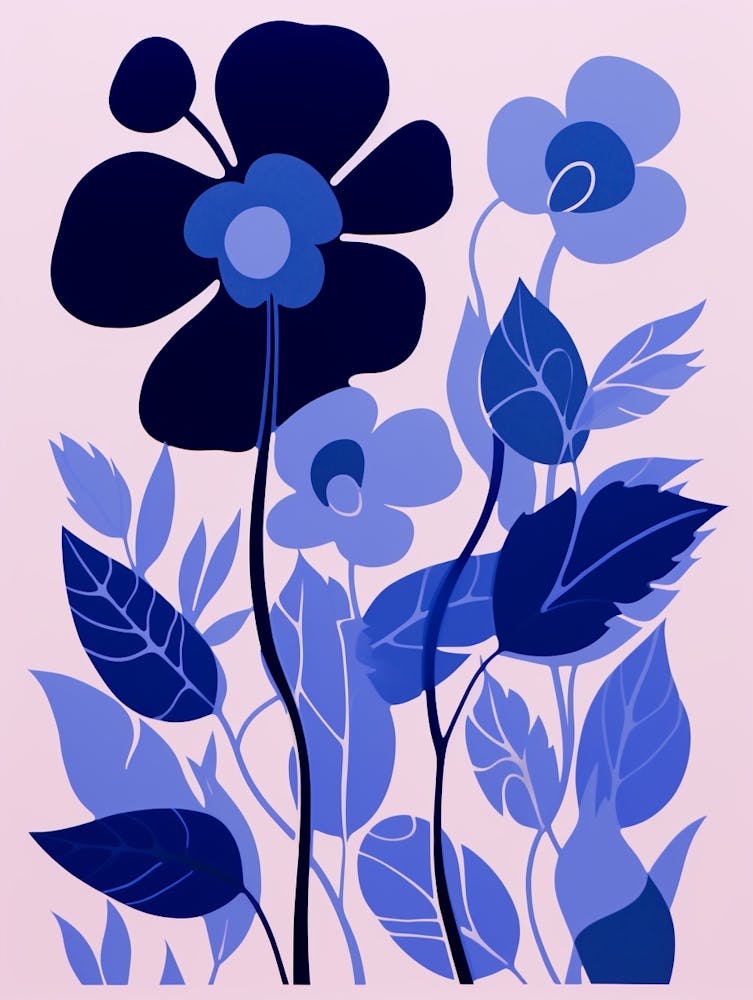 Blaue Blumen Illustration Flieder 4