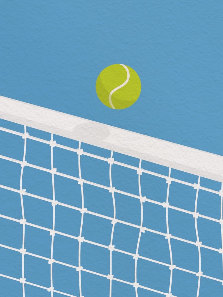 Vintage minimal art Tennis Ball Hitting Net