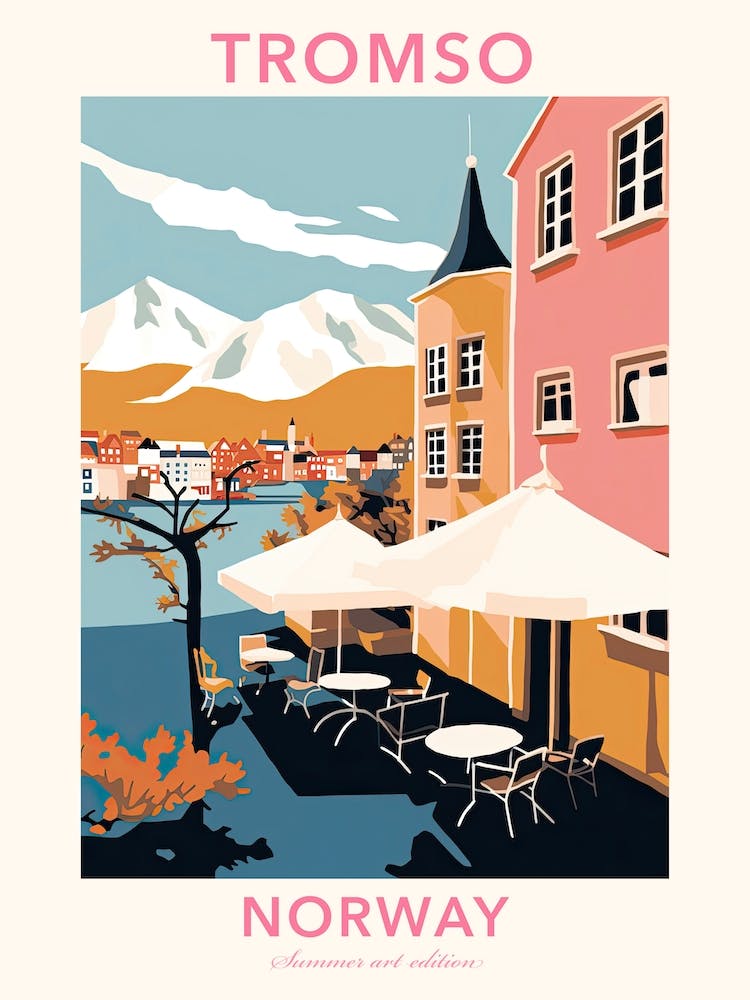 Tromso, Norway, Flat Pastels Tones Illustration 3 Poster