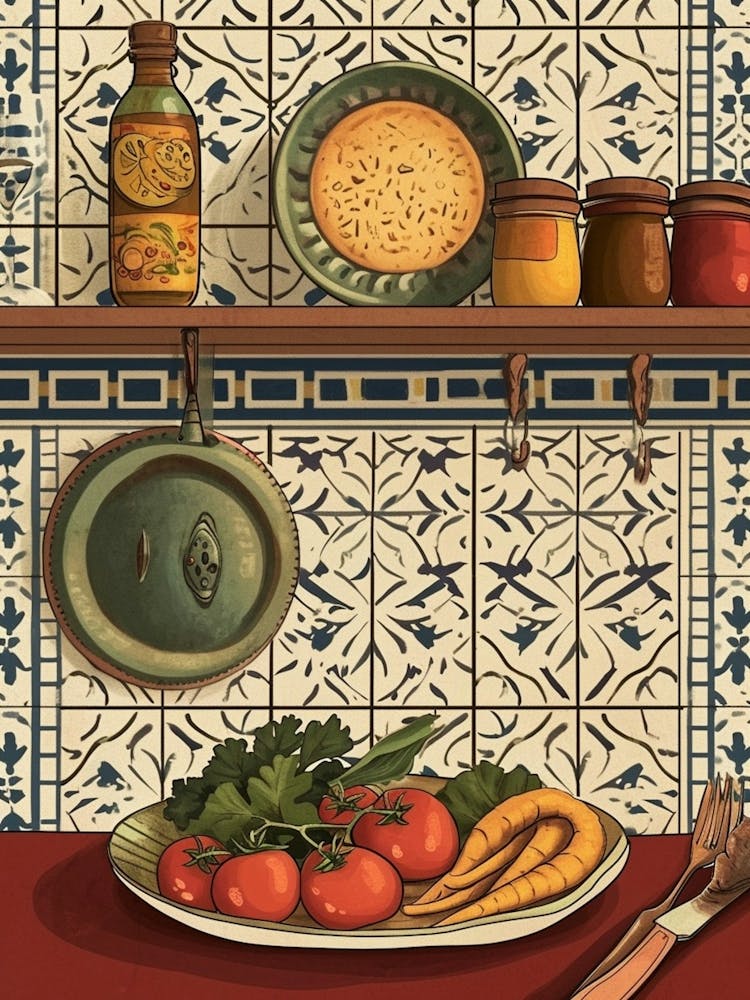 Food In The Kitchen Art Deco Inspired