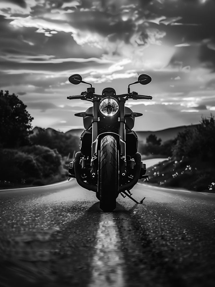 Black And White Motorcycle
