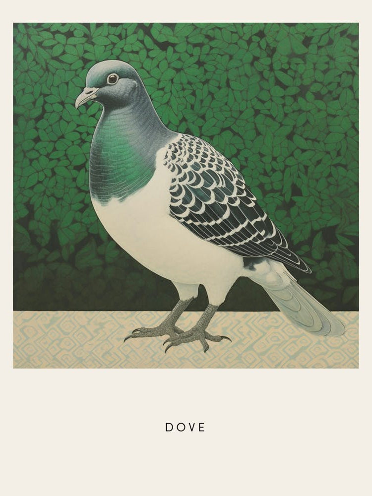 Ohara Koson Inspired Bird Painting Dove 3 Poster