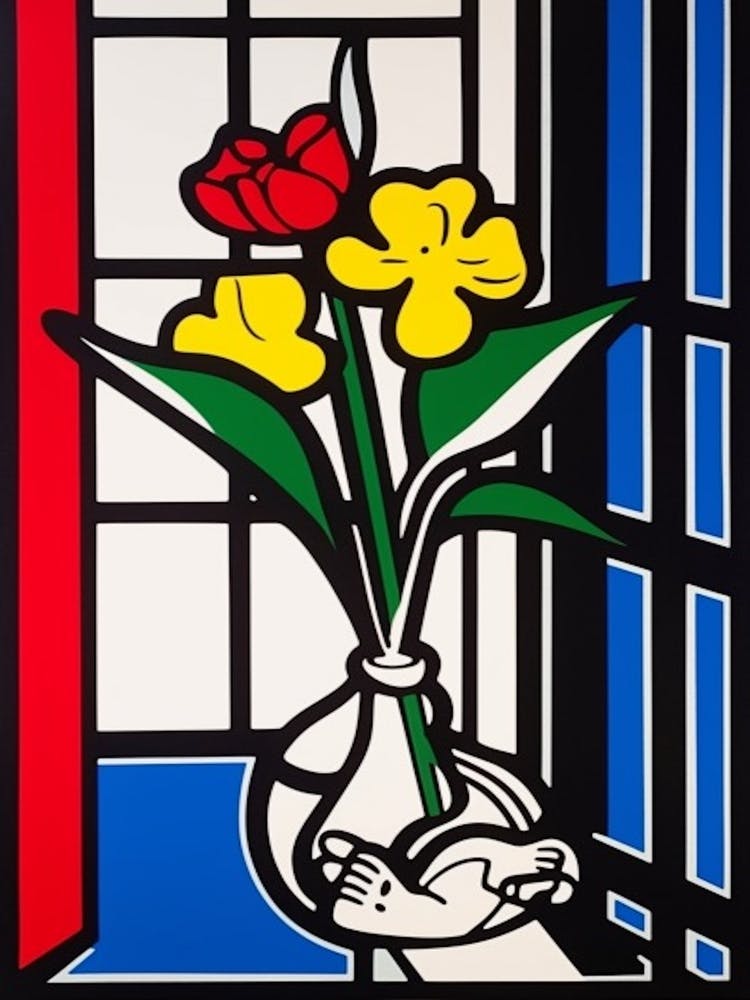 Sweet Pea Flower Still Life  1 Pop Art Style
