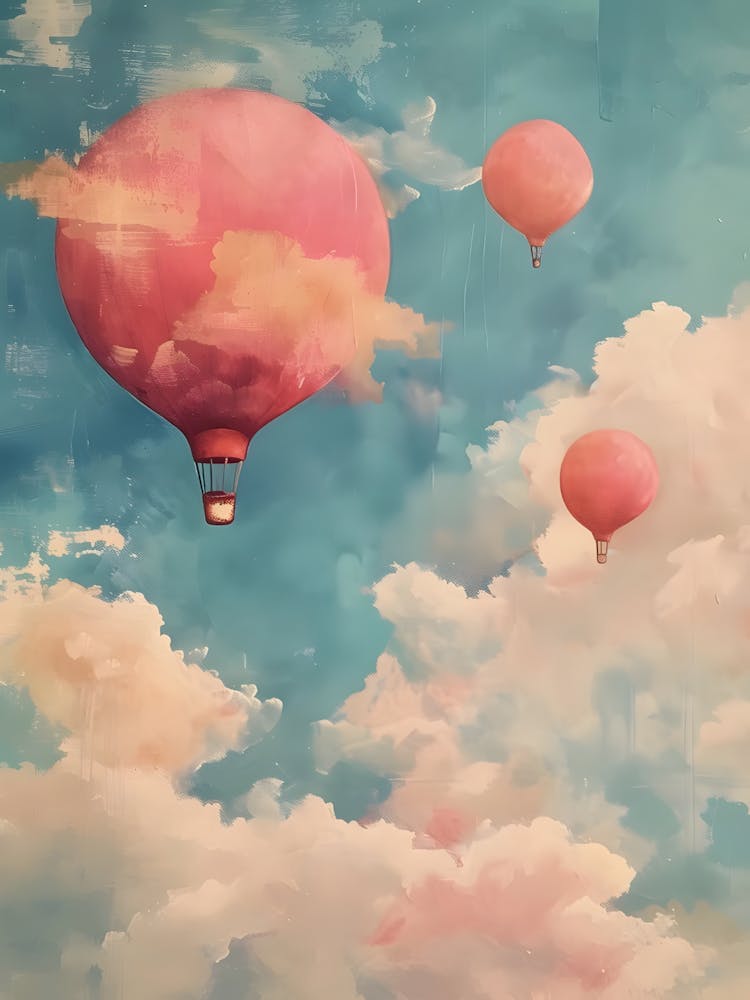 Pink Balloons In The Sky