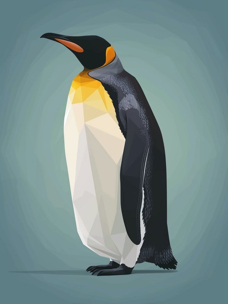 Kaiserpinguin Santiago Island Minimalistische Illustration 4