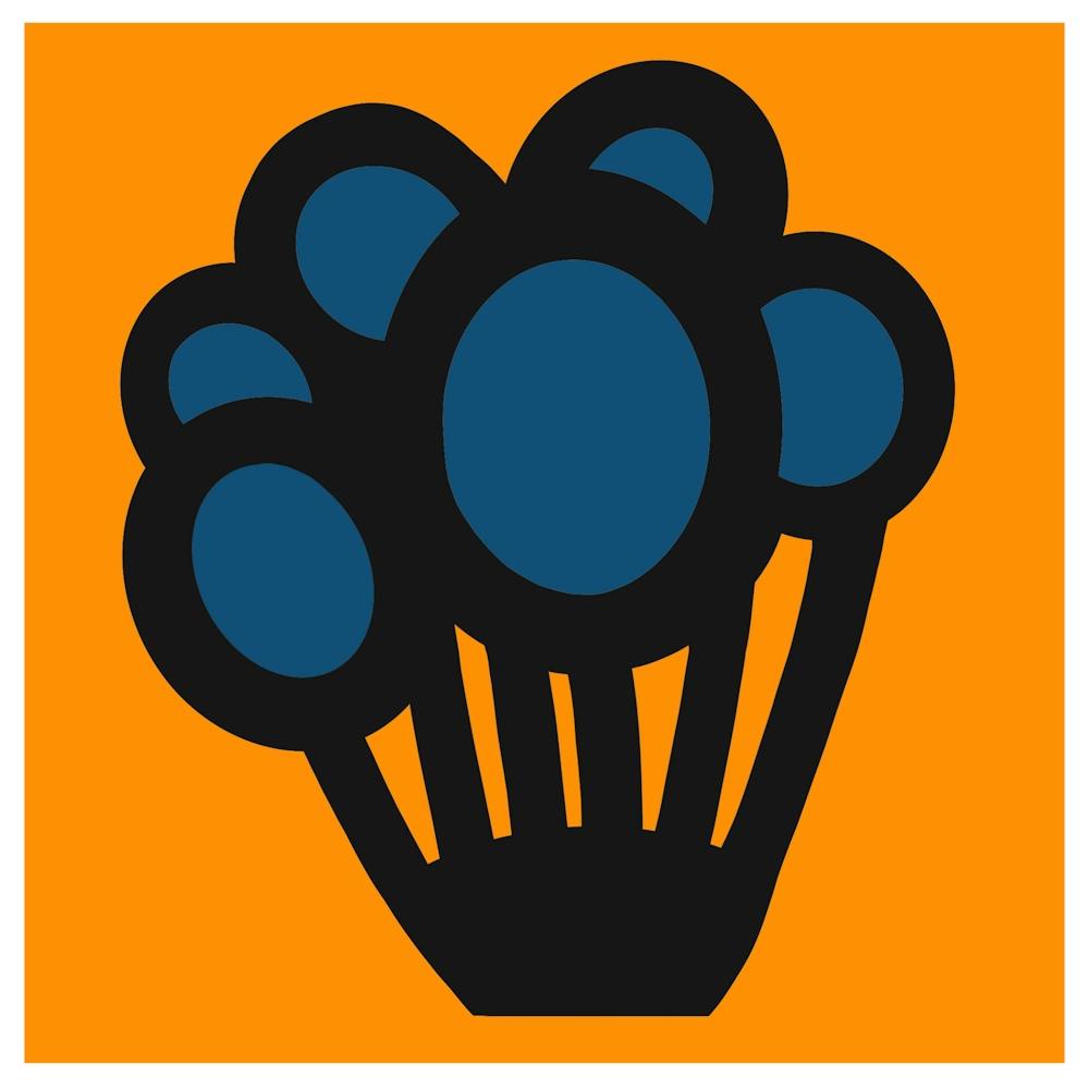 Blue and Orange Flowers