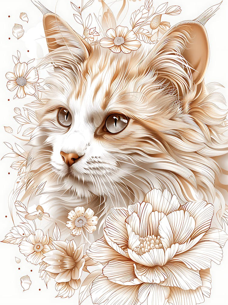 Cat With Flowers 12