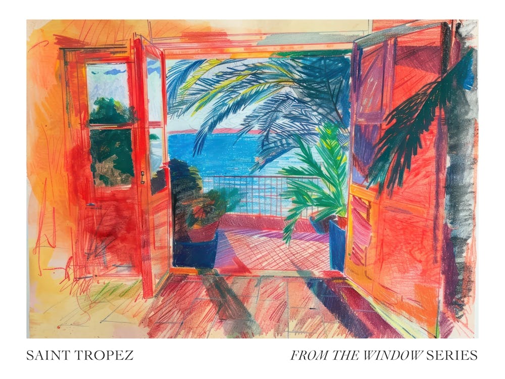Saint Tropez From The Window Series Poster Painting 1