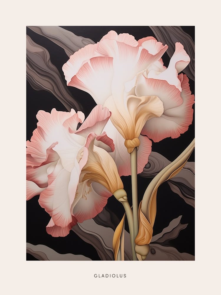 Flower Illustration Gladiolus 4 Poster