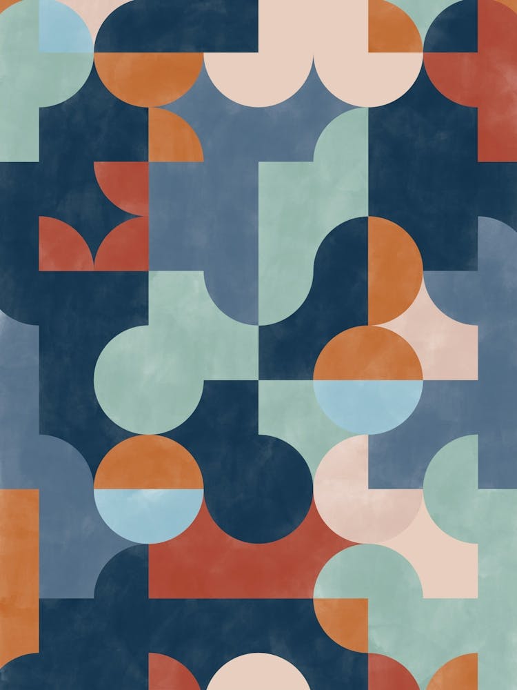 Abstract Pattern in Blue and Teal