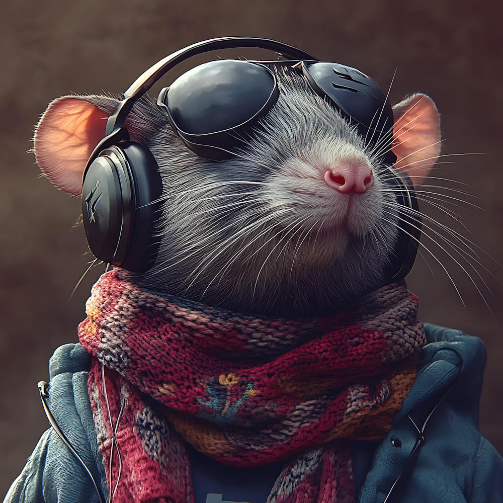 Cool Rat With Headphones 1