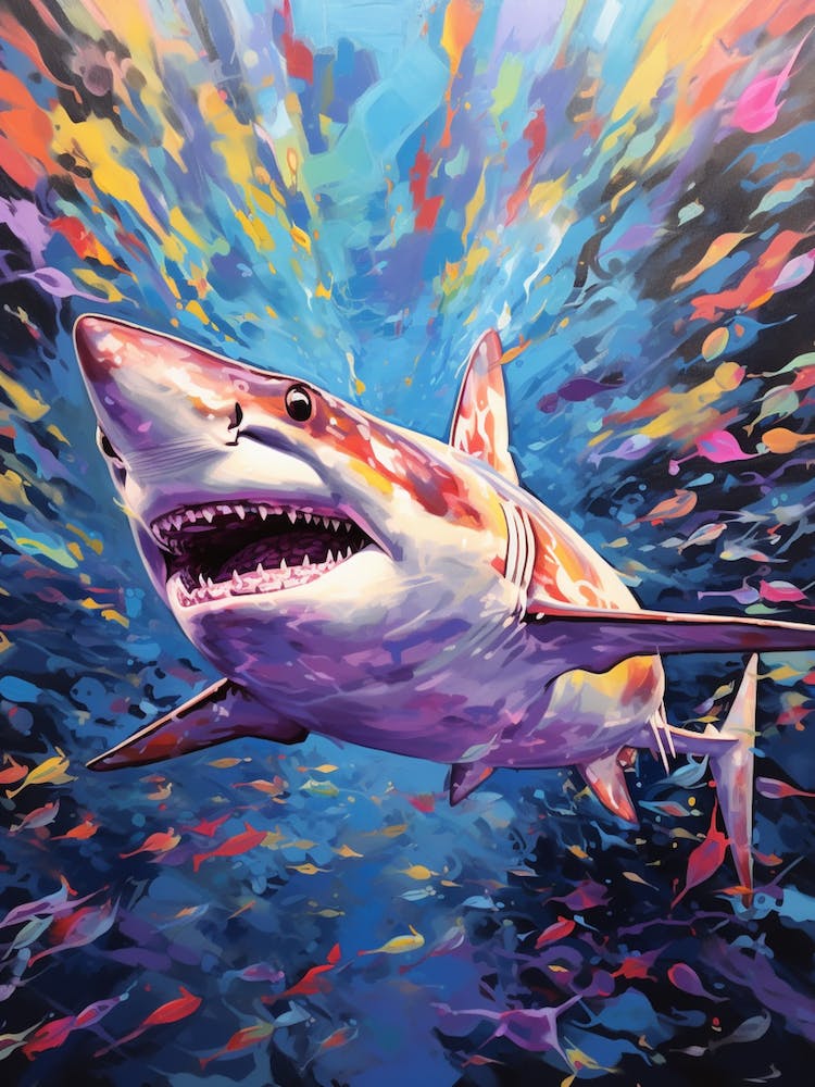 A Blacktip Shark Vibrant Paint Splash 3