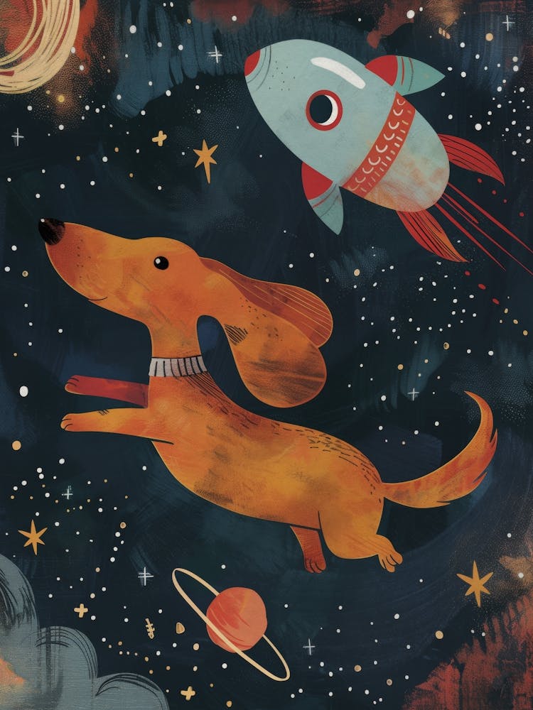 Boho Nursery 15 Space Dog