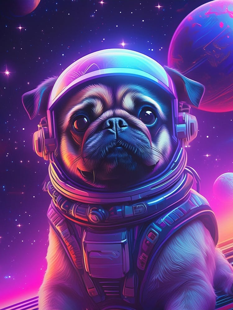 Pug In Space Synthwave